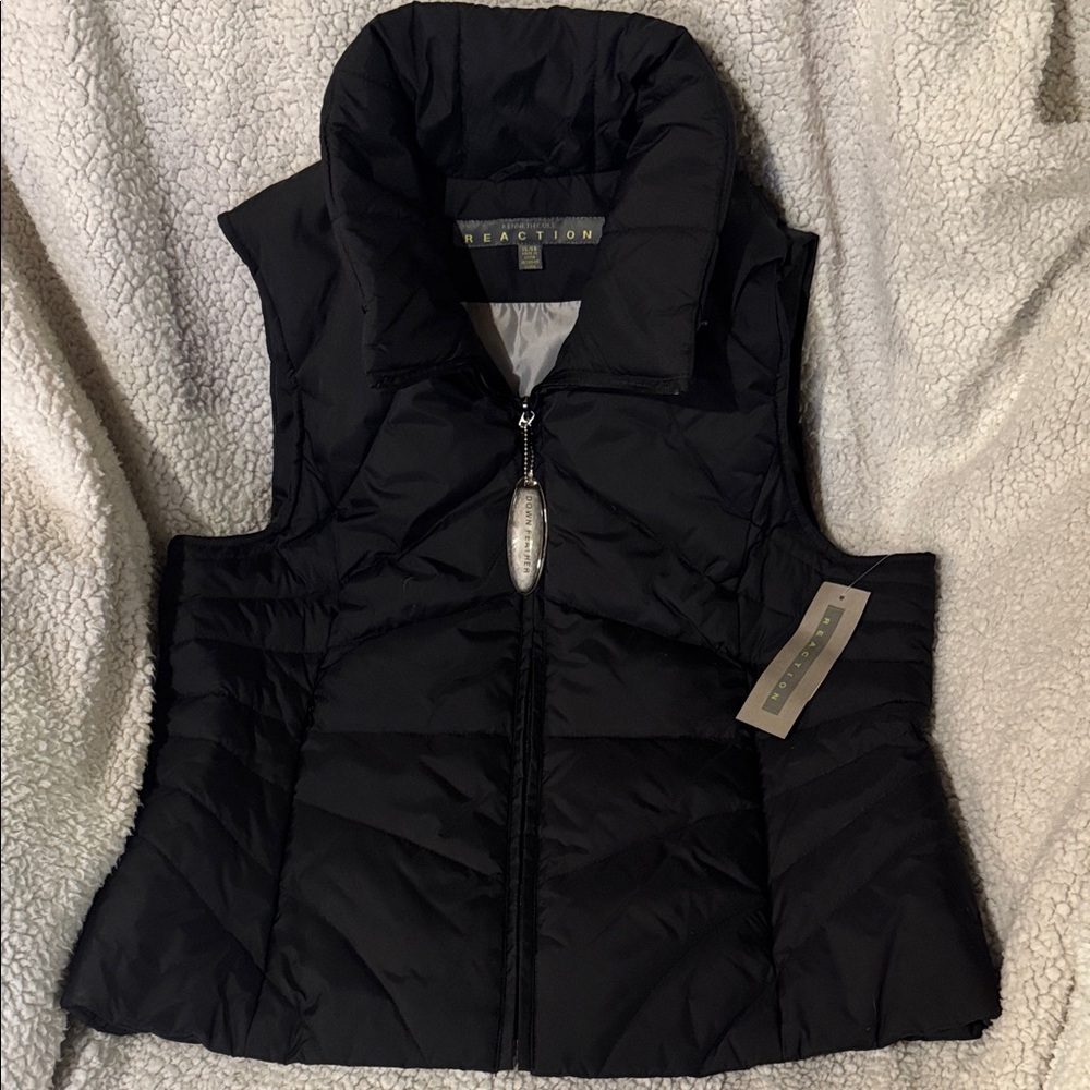 Kenneth Cole Reaction Quilted Black Vest